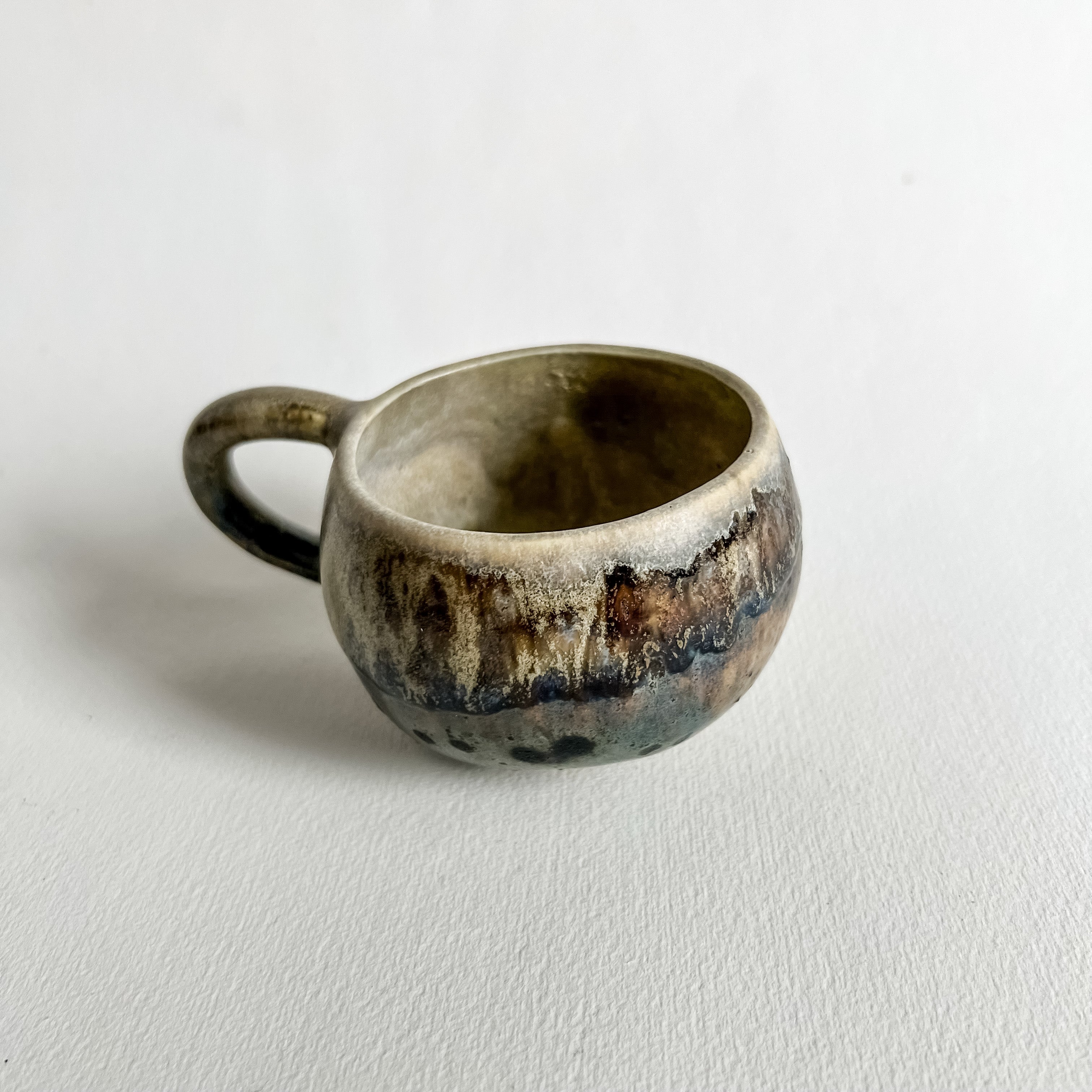 Ceramic glazed coffee cups from Mexico