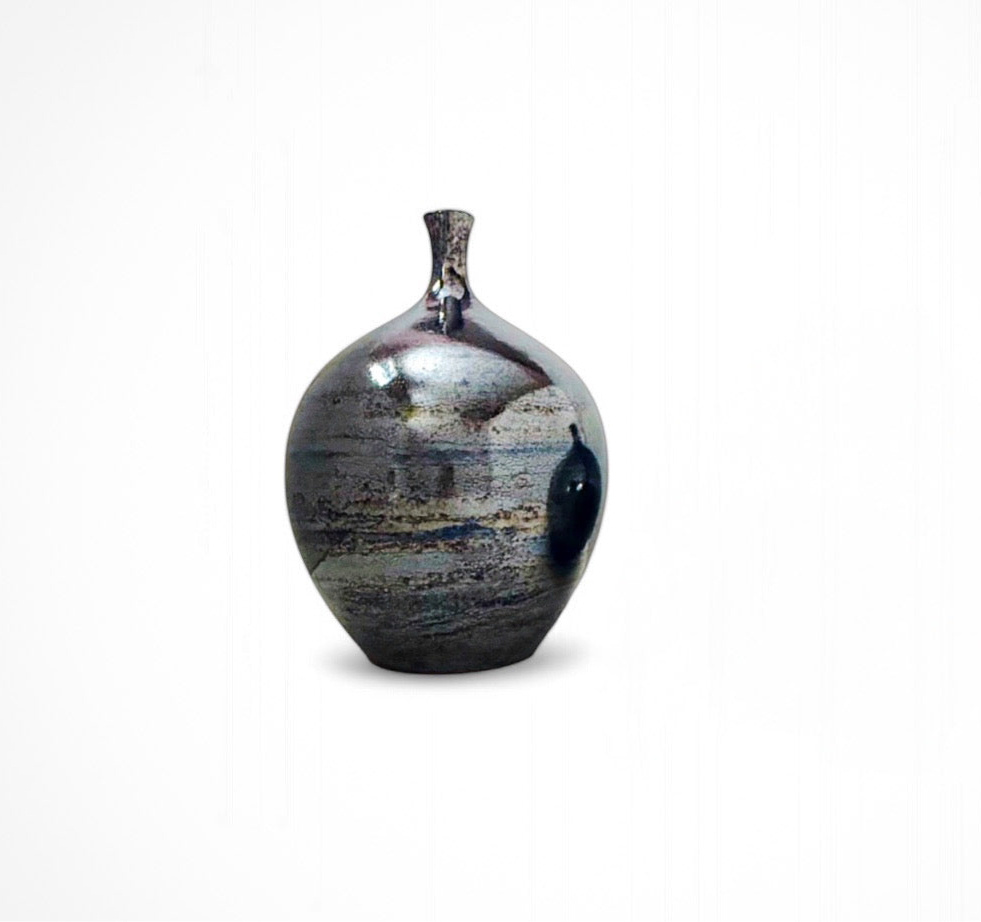 Large Blue Mirror Vase
