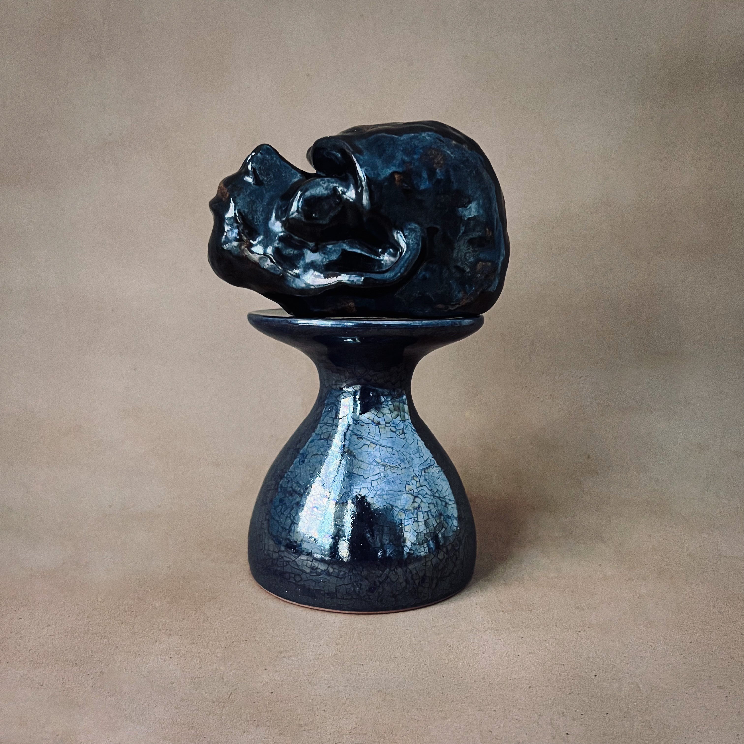 Blue Mirror Hold Me Sculpture