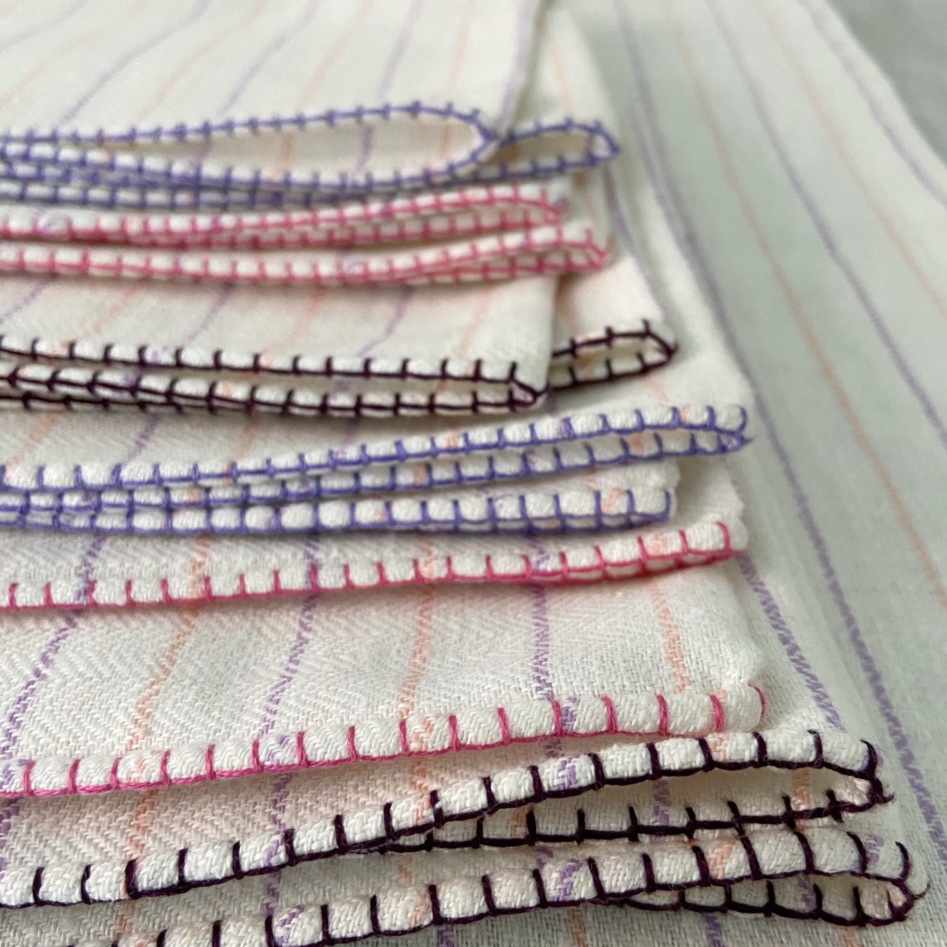 stripped handmade striped cotton napkins with tassels
