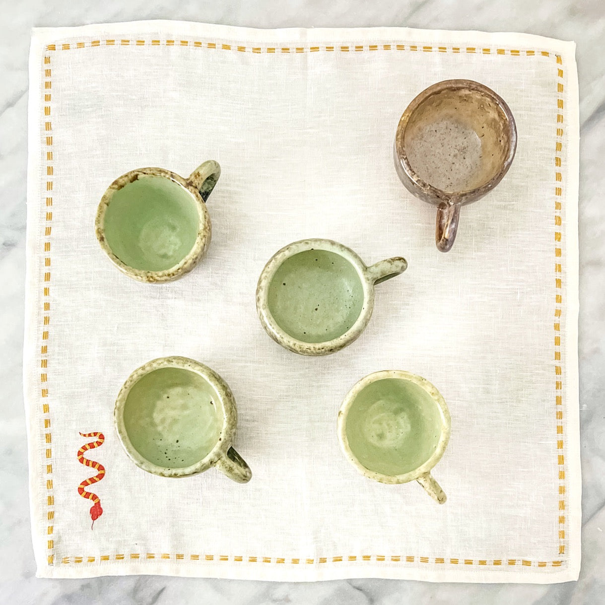 Egyptian handmade snake linen napkin