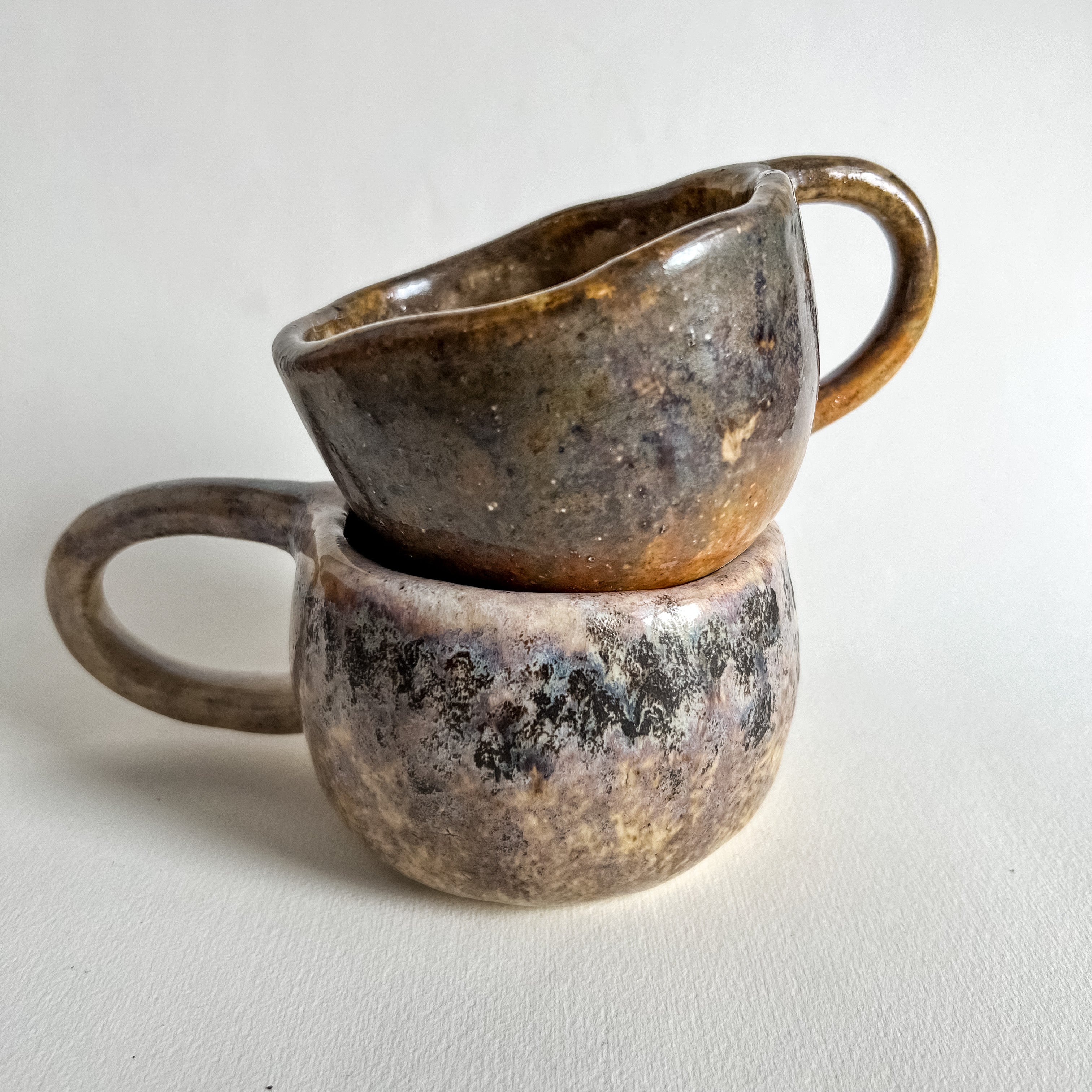 rustic brown handmade coffee mug