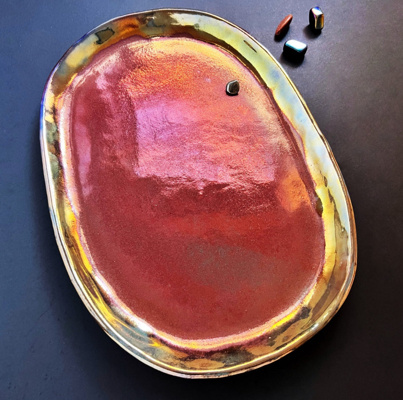 Oval Copper And Gold Platter SAMPLE