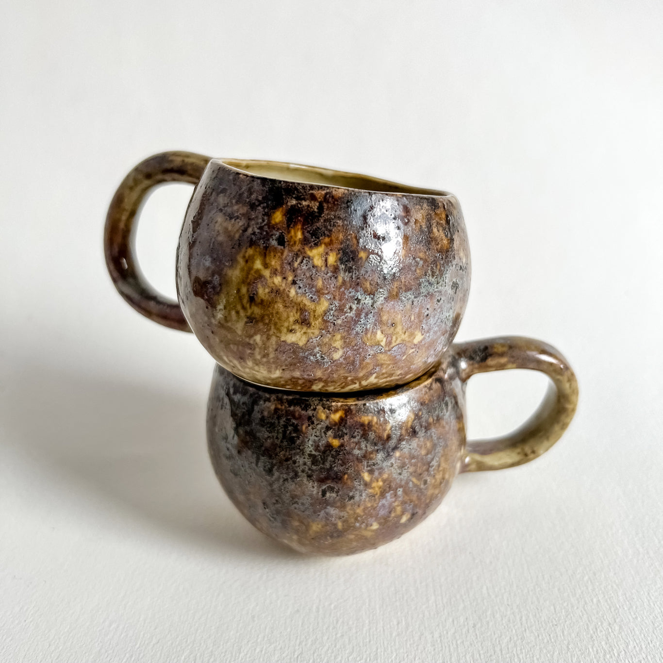 coco brown glaze coffee cup set made in Mexico