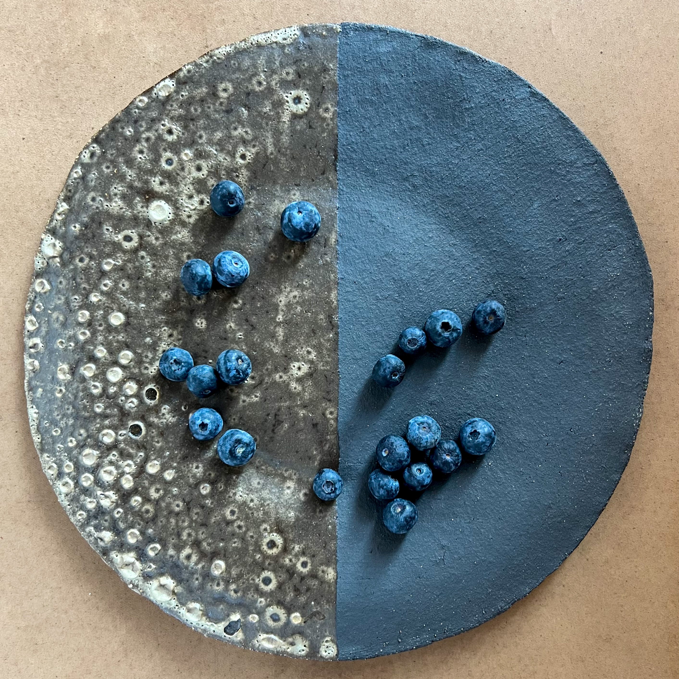 handmade one of a kind plate with unique texture and glaze from Chile