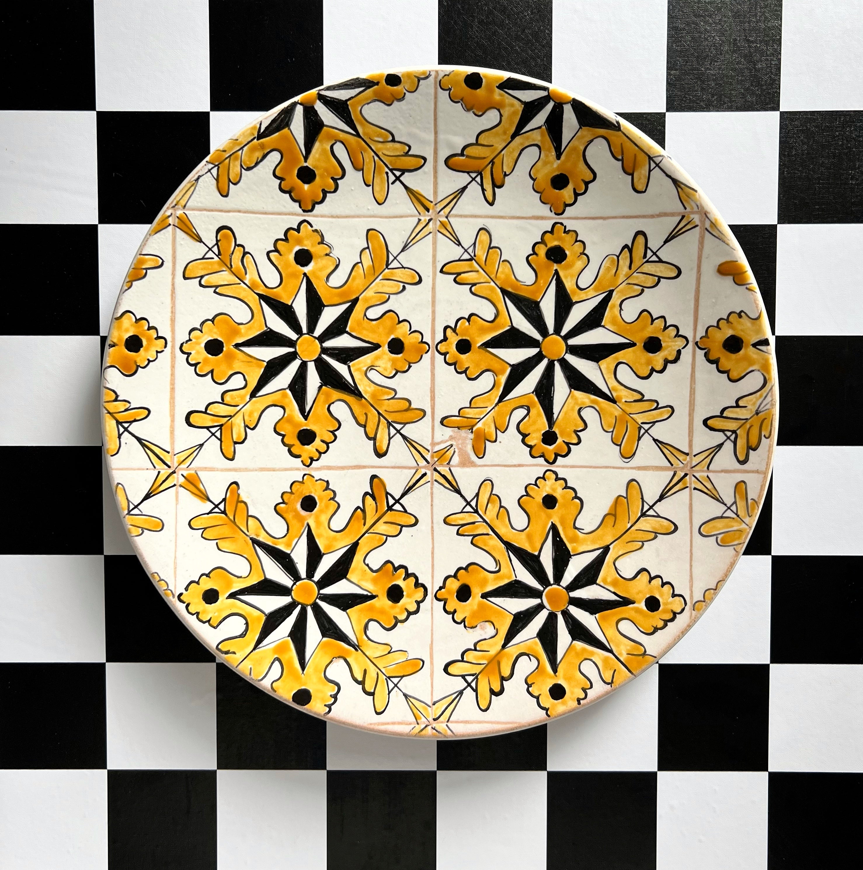 Tunisian  tile designed handmade plate 