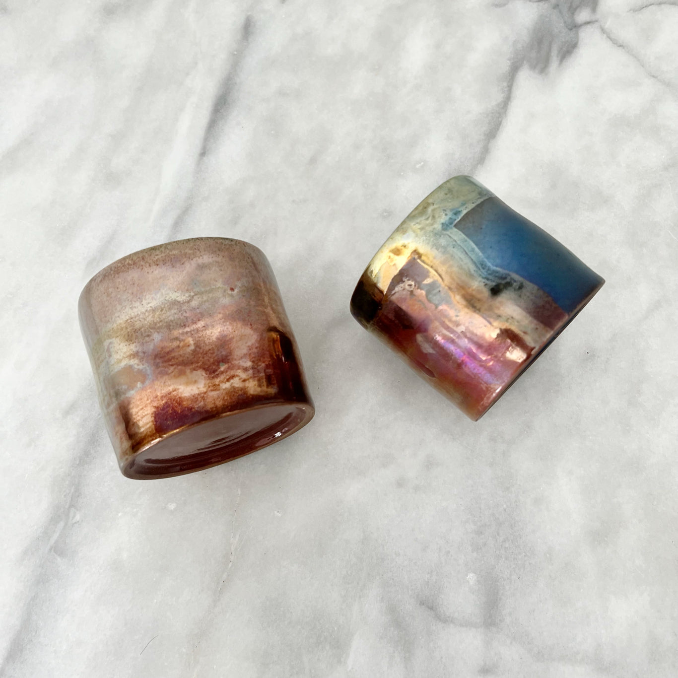 Copper And Multi-Color Cup Set