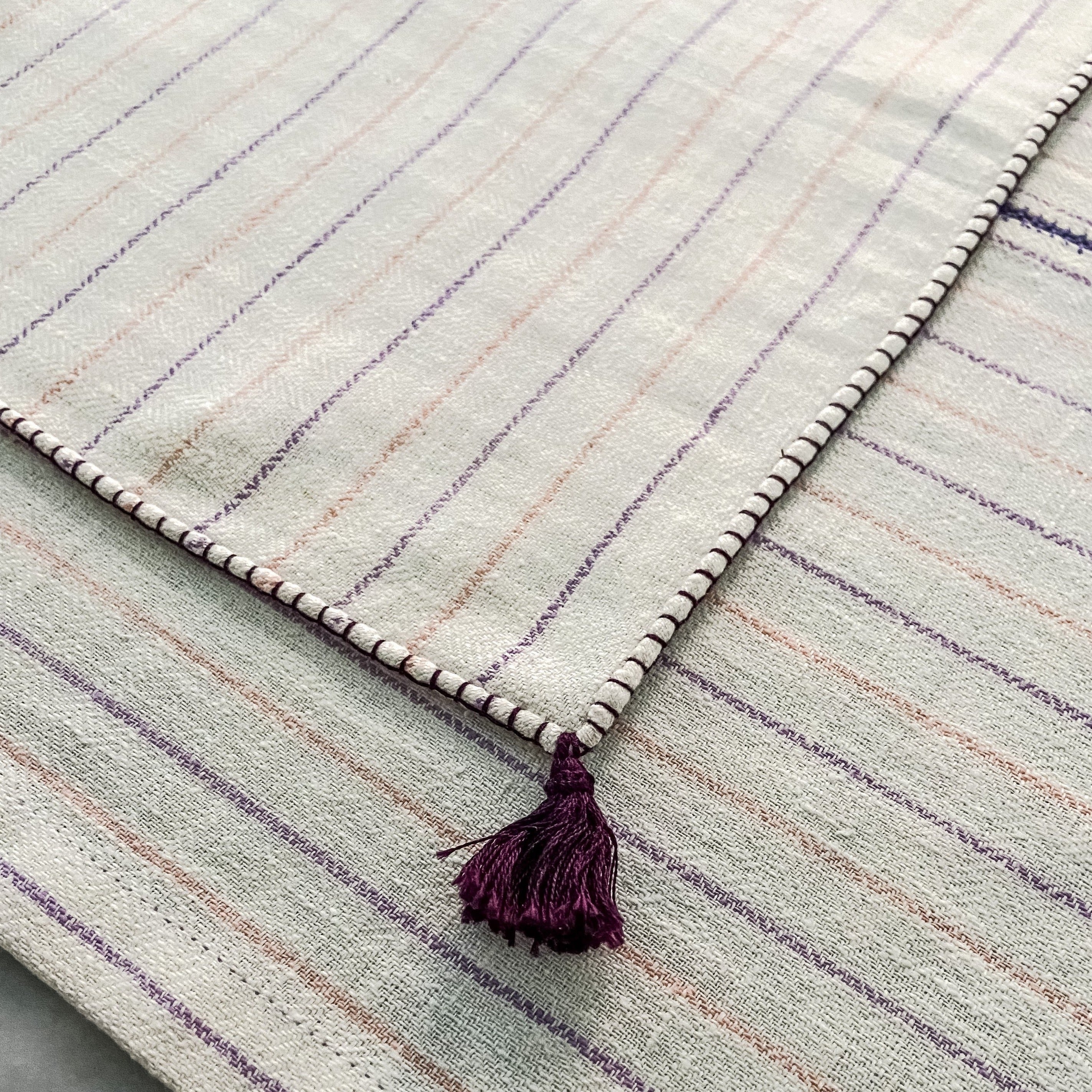 cotton napkin and table runner with tassels